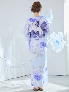 画像36: 【即日発送】アンティークブルーローズ浴衣 【浴衣3点セット 浴衣/帯/下駄】 [YMT] (36)