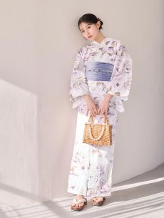 画像5: 【即日発送】藤霞のアンティークローズ浴衣 【浴衣3点セット 浴衣/帯/下駄】  [OF04/HC03] (5)