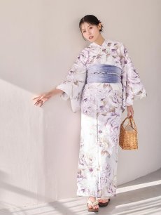 画像6: 【即日発送】藤霞のアンティークローズ浴衣 【浴衣3点セット 浴衣/帯/下駄】  [OF04/HC03] (6)