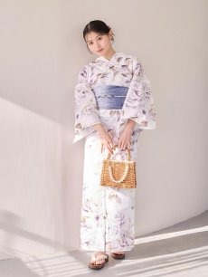 画像10: 【即日発送】藤霞のアンティークローズ浴衣 【浴衣3点セット 浴衣/帯/下駄】  [OF04/HC03] (10)