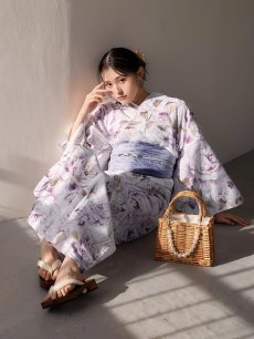 画像11: 【即日発送】藤霞のアンティークローズ浴衣 【浴衣3点セット 浴衣/帯/下駄】  [OF04/HC03] (11)