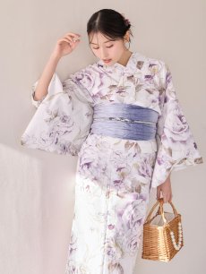 画像12: 【即日発送】藤霞のアンティークローズ浴衣 【浴衣3点セット 浴衣/帯/下駄】  [OF04/HC03] (12)