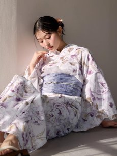 画像14: 【即日発送】藤霞のアンティークローズ浴衣 【浴衣3点セット 浴衣/帯/下駄】  [OF04/HC03] (14)