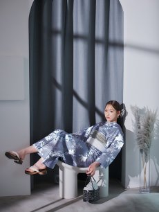 画像10: 【即日発送】グレイ×モードフラワー浴衣 【浴衣3点セット 浴衣/帯/下駄】 [YMT] (10)