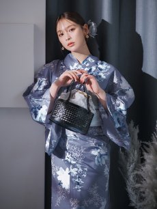画像13: 【即日発送】グレイ×モードフラワー浴衣 【浴衣3点セット 浴衣/帯/下駄】 [YMT] (13)