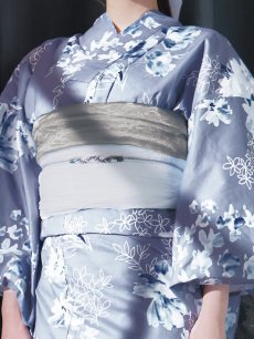 画像19: 【即日発送】グレイ×モードフラワー浴衣 【浴衣3点セット 浴衣/帯/下駄】 [YMT] (19)