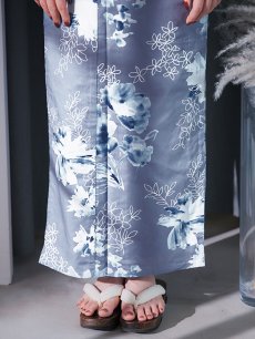 画像20: 【即日発送】グレイ×モードフラワー浴衣 【浴衣3点セット 浴衣/帯/下駄】 [YMT] (20)