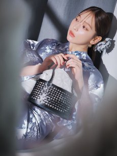 画像5: 【即日発送】グレイ×モードフラワー浴衣 【浴衣3点セット 浴衣/帯/下駄】 [YMT] (5)