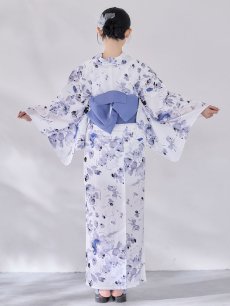 画像18: 【即日発送】水墨ニュアンスフラワー浴衣 【浴衣3点セット 浴衣/帯/下駄】  [OF04/HC03] (18)