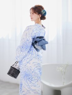 画像11: 【即日発送】白菊月の古典浴衣 【浴衣3点セット 浴衣/帯/下駄】 [YMT] (11)