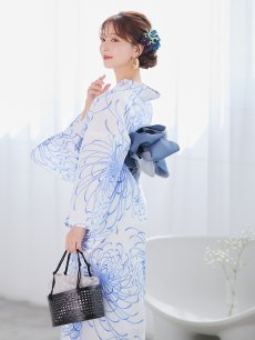 画像12: 【即日発送】白菊月の古典浴衣 【浴衣3点セット 浴衣/帯/下駄】 [YMT] (12)