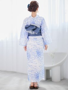 画像14: 【即日発送】白菊月の古典浴衣 【浴衣3点セット 浴衣/帯/下駄】 [YMT] (14)