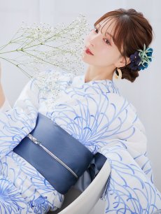 画像5: 【即日発送】白菊月の古典浴衣 【浴衣3点セット 浴衣/帯/下駄】 [YMT] (5)