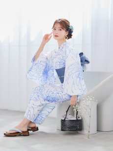 画像9: 【即日発送】白菊月の古典浴衣 【浴衣3点セット 浴衣/帯/下駄】 [YMT] (9)