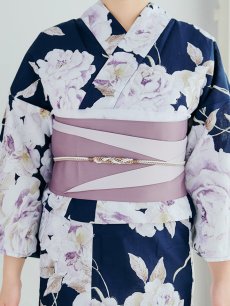 画像17: 【即日発送】濃紺牡丹柄浴衣 【浴衣3点セット 浴衣/帯/下駄】 [YMT] (17)