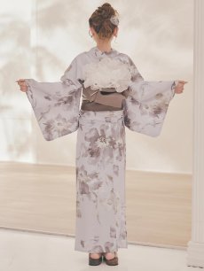 画像14: 送料無料！ブラウンアンティークフラワー浴衣【浴衣３点セット 浴衣/帯/下駄】[OF04]【予約 / 4月上旬発送予定】y (14)