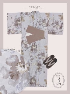 画像19: 送料無料！ブラウンアンティークフラワー浴衣【浴衣３点セット 浴衣/帯/下駄】[OF04]【予約 / 4月上旬発送予定】y (19)