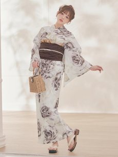 画像4: 送料無料！エクリュアンティークローズ浴衣【浴衣３点セット 浴衣/帯/下駄】[OF04]【予約 / 4月上旬発送予定】y (4)