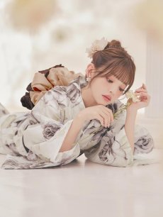 画像5: 送料無料！エクリュアンティークローズ浴衣【浴衣３点セット 浴衣/帯/下駄】[OF04]【予約 / 4月上旬発送予定】y (5)