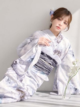 即日発送】蒼花牡丹浴衣【浴衣3点セット 浴衣/帯/下駄】[OF04] - 浴衣