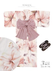 画像20: 送料無料！スウィートピンクコスモス浴衣【浴衣３点セット 浴衣/帯/下駄】[OF04]【予約 / 5月中旬発送予定】 (20)