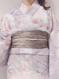 画像20: 送料無料！【即日発送】大輪の芍薬花柄グレー浴衣【浴衣３点セット 浴衣/帯/下駄】[OF04] (20)