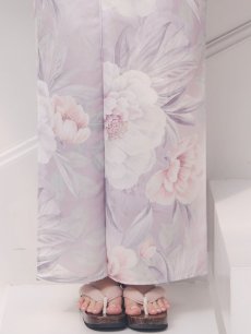 画像21: 送料無料！【即日発送】大輪の芍薬花柄グレー浴衣【浴衣３点セット 浴衣/帯/下駄】[OF04] (21)