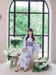 画像15: 送料無料！【即日発送】Riuコラボ ロマンティックニュアンスブーケ浴衣【浴衣３点セット 浴衣/帯/下駄】[OF04] (15)