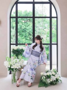 画像20: 送料無料！【即日発送】Riuコラボ ロマンティックニュアンスブーケ浴衣【浴衣３点セット 浴衣/帯/下駄】[OF04] (20)