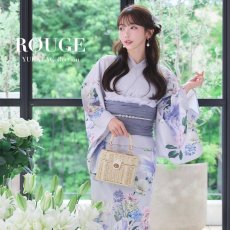 画像10: 送料無料！【即日発送】Riuコラボ ロマンティックニュアンスブーケ浴衣【浴衣３点セット 浴衣/帯/下駄】[OF04] (10)