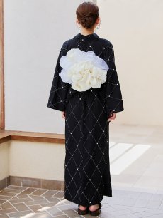画像19: 【即日発送】セパレートアーガイルビジュー浴衣【浴衣4点セット 浴衣/帯/下駄】 [YMT] (19)