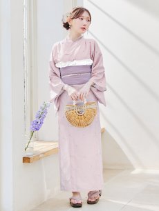 画像2: 【即日発送】セパレートアーガイルビジュー浴衣【浴衣4点セット 浴衣/帯/下駄】 [YMT] (2)