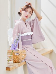 画像3: 【即日発送】セパレートアーガイルビジュー浴衣【浴衣4点セット 浴衣/帯/下駄】 [YMT] (3)