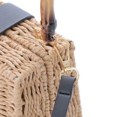 画像5: バンブーハンドル/レザー×スプリットラタンカゴバッグ[HC02] (5)