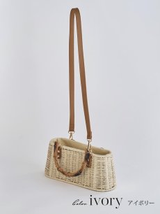 画像14: ショルダー紐付き2wayバンブーハンドルナチュラルかごバッグ【2カラー】[OF01] (14)