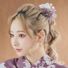 画像9: 【浴衣小物】パール付き3連フラワーコサージュ【2カラー】[HC02] (9)