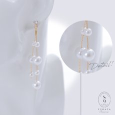 画像2: 【アクセサリー：ピアス】2連パールピアス[FB01] (2)