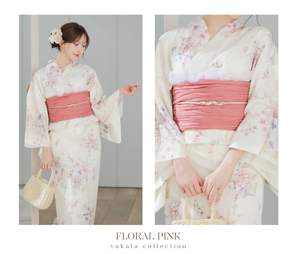 牡丹百合花柄浴衣2