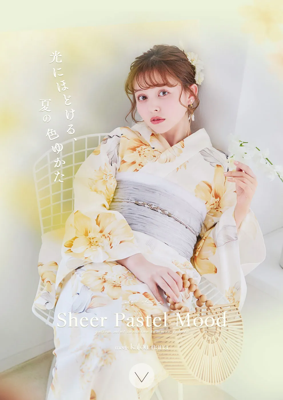 加藤ナナイエローミント浴衣