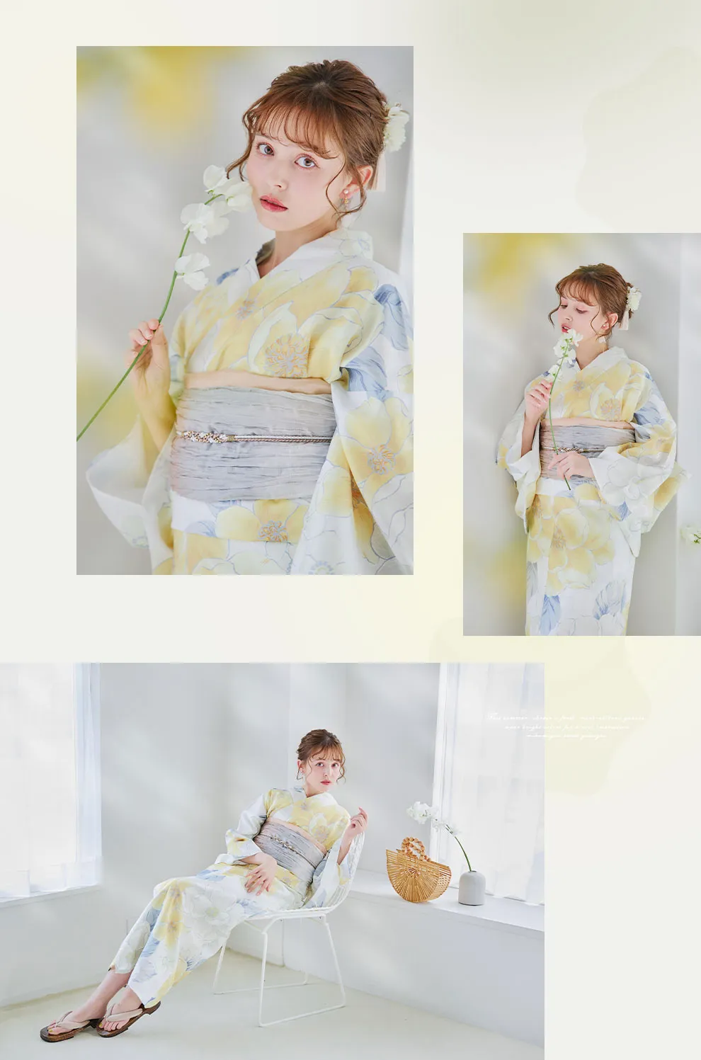 ヘルシー油彩牡丹浴衣