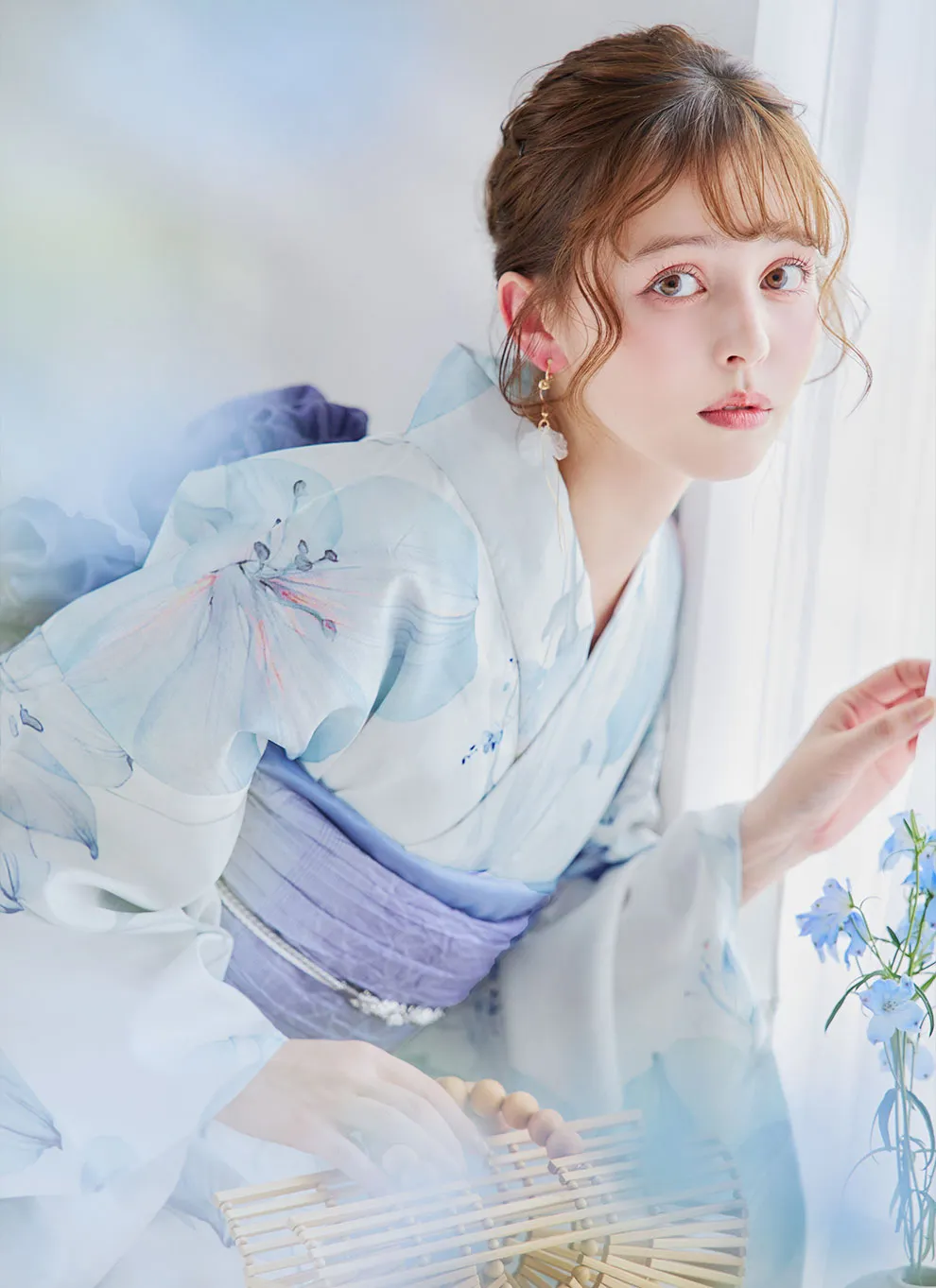 フラワーくすみカラー浴衣1