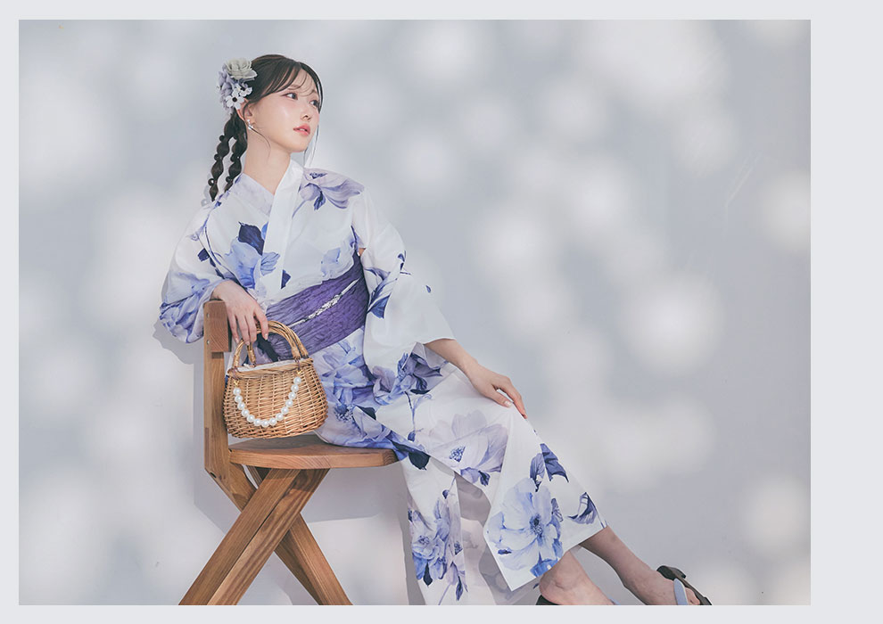 菅野結以さん着用 セパレート浴衣 ワンピースタイプ ブルー4