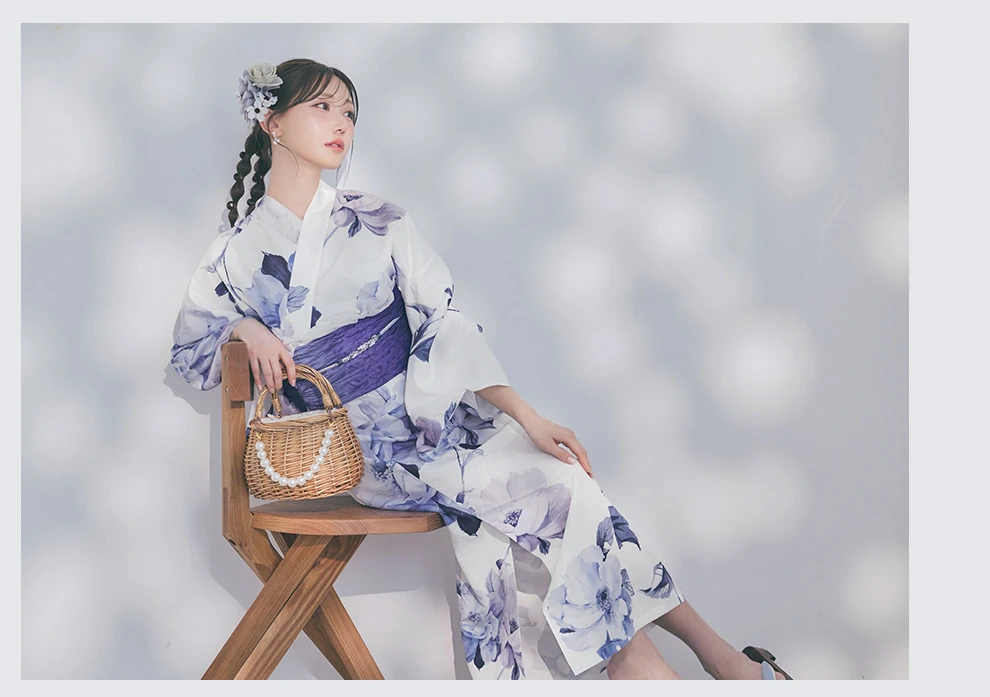 菅野結以さん着用 セパレート浴衣 ワンピースタイプ ブルー4