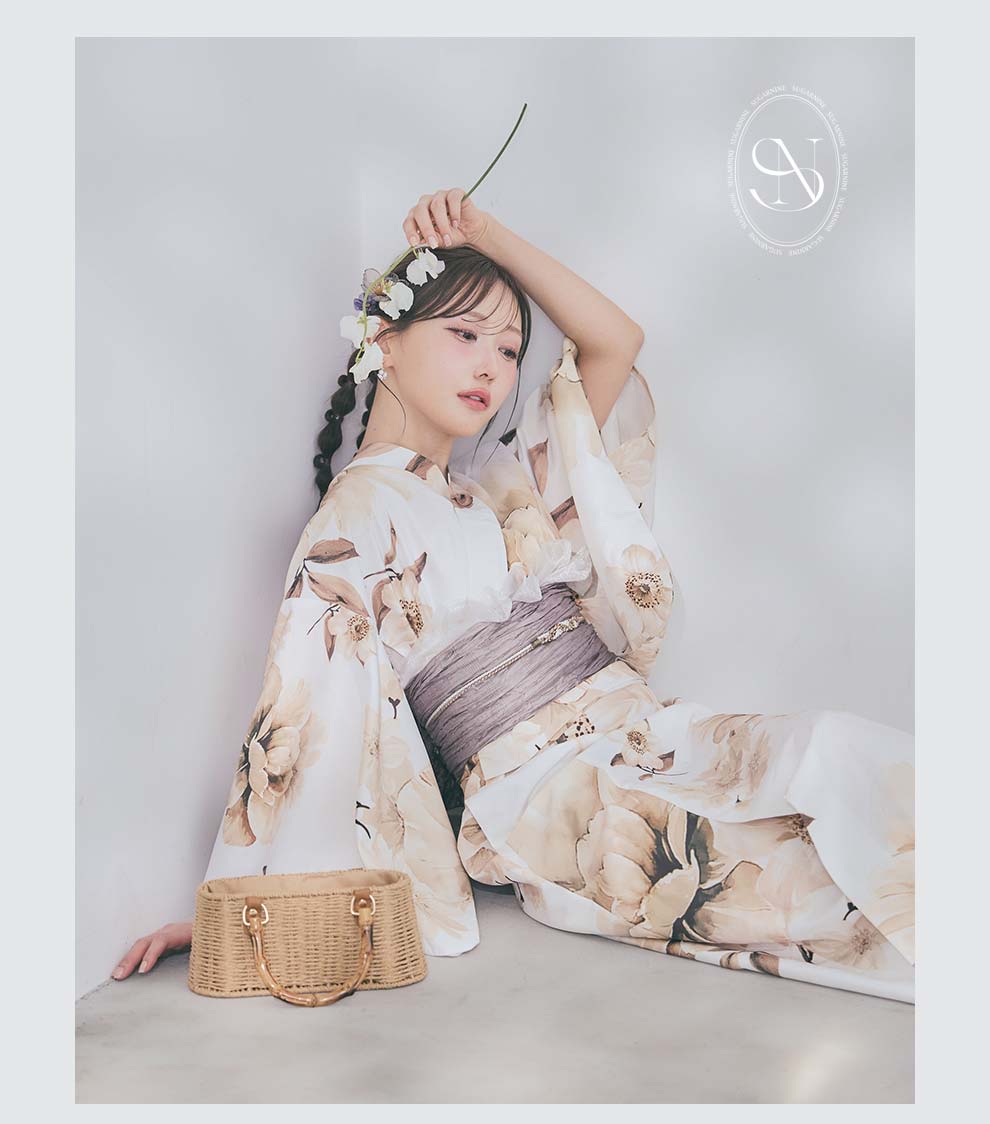 菅野結以さん着用 セパレート浴衣 ワンピースタイプ イエロー4