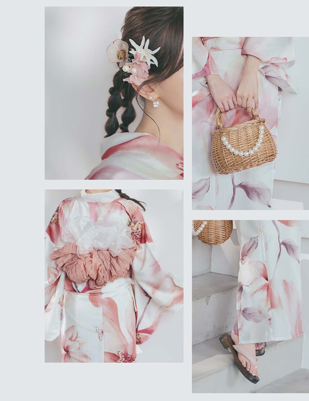 菅野結以さん着用 セパレート浴衣 ワンピースタイプ ピンク4