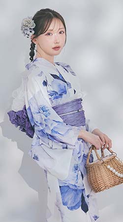 菅野結以さん着用 セパレート浴衣 ワンピースタイプ ブルー