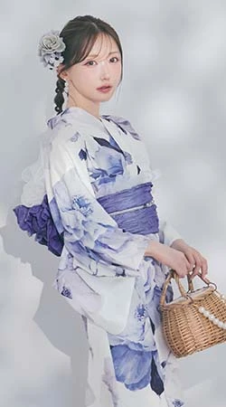 菅野結以さん着用 セパレート浴衣 ワンピースタイプ ブルー