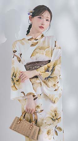 菅野結以さん着用 セパレート浴衣 ワンピースタイプ イエロー