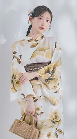 菅野結以さん着用 セパレート浴衣 ワンピースタイプ イエロー