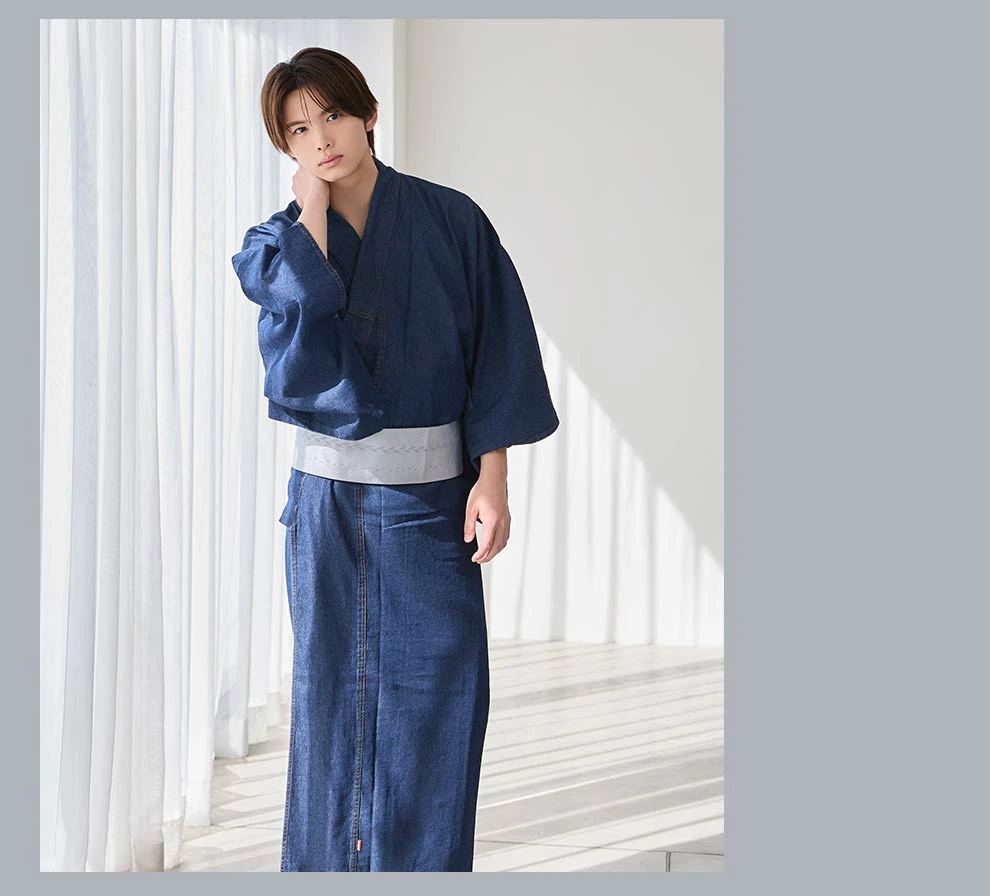 今井暖大さん着用 デニムライクモダン浴衣5